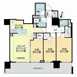 シティタワー札幌【15階】の間取り