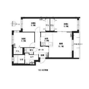 グランメール石山通【1階】の間取り