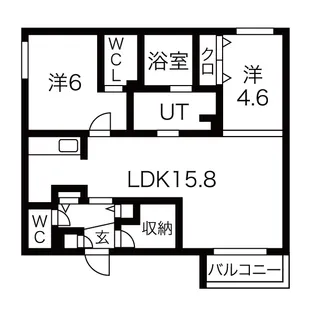 エフュート南円山【2階】の間取り