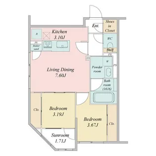 LIVECASA豊平【2階】の間取り