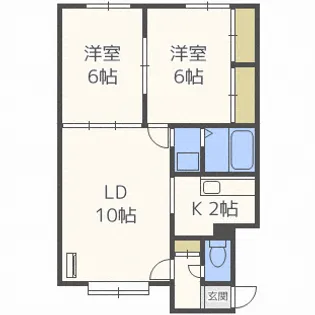 サングリン宮の森 AB【B203号室】の間取り