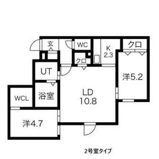 Le Clair minamimaruyama(ルクレールミ【2階】の間取り