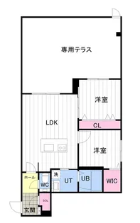 ONE YAMAHANA【1-K号室】の間取り
