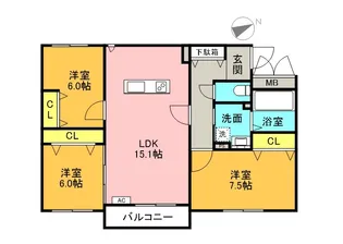 FRANZ TSUKISAMU KOEN【2階】の間取り