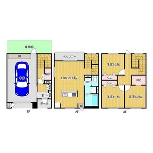 北海道札幌市手稲区星置二条4丁目【テラスハウス】の間取り