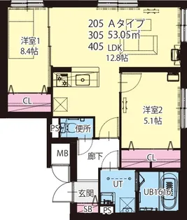 DOMANI医大前(ドマーニイダイマエ)【2階】の間取り