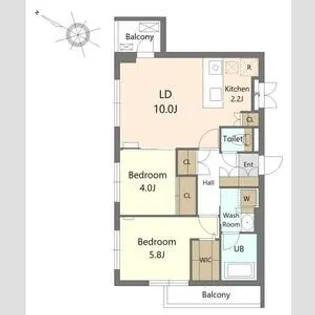 SーRESIDENCE南円山BLAZE【401号室】の間取り