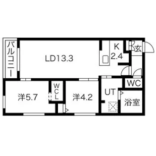 GEレジデンス琴似 仮)GAー琴似2ー7MS A棟【3階】の間取り