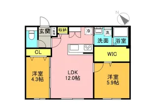 PREMIER IST NAKANOSHIMA(プレミアイスト)【4階】の間取り