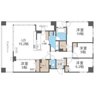 ライオンズ大通グランゼ【1001号室】の間取り