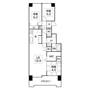 クリーンリバー桑園駅前1号棟【9階】の間取り