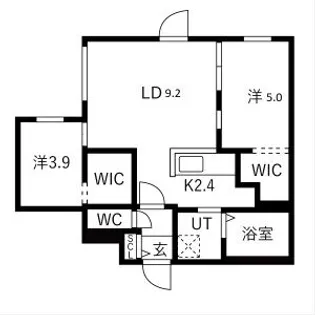 TS COURT WEST13(読みティーエスコートウェスト1【1階】の間取り