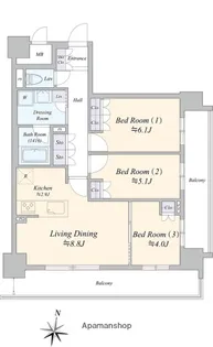 ジュノール札幌植物園【12階】の間取り