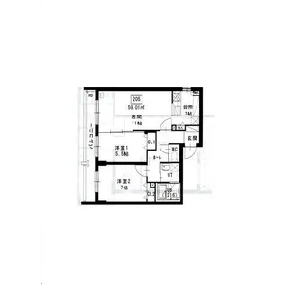 ラディア山鼻【2階】の間取り