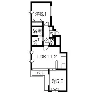 グリーンハイツ山鼻【401号室】の間取り
