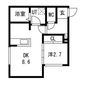 仮)二十四軒4ー4AP【203号室】の間取り