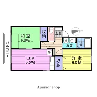 ツインコートA【102号室】の間取り
