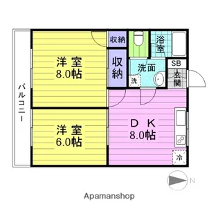 ハウスピッコロ【102号室】の間取り