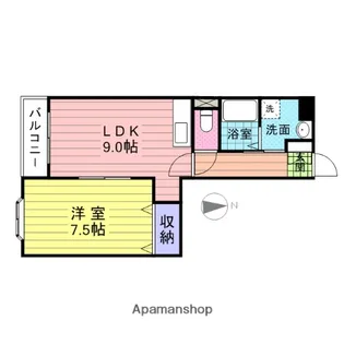 1LDKの間取り画像