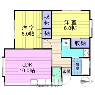 プリムローズ中野栄【102号室】の間取り