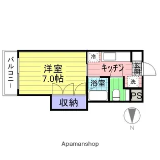 ブランドール八乙女【406号室】の間取り