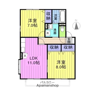リビングタウン新田東C【101号室】の間取り