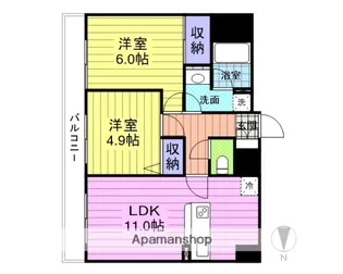 ラブリハイツ福田町【602号室】の間取り