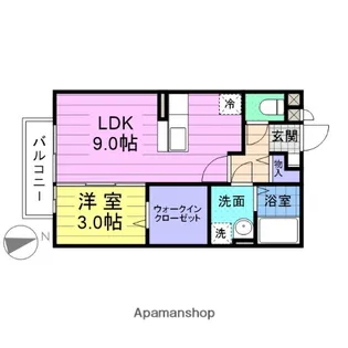 セジュール八幡【102号室】の間取り