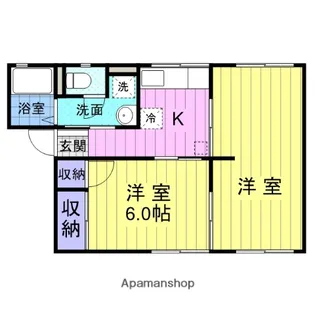 シテイハイムキャッスル【102号室】の間取り