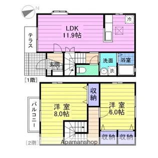 リーヴA【101号室】の間取り