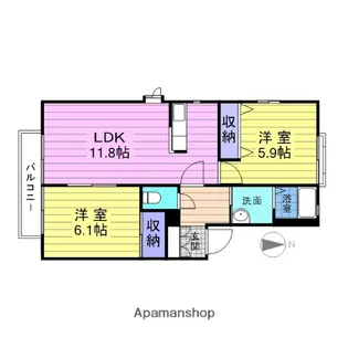 ベルコートC【1階】の間取り