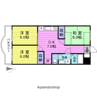 フォーシーズンマンション【B-202号室】の間取り