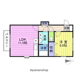 宮城県仙台市宮城野区中野1丁目【アパート】の間取り