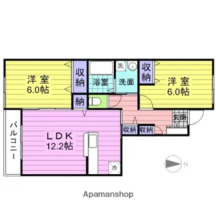 ファミリエールD棟【1階】の間取り