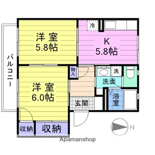 ヴィラパースリー【202号室】の間取り