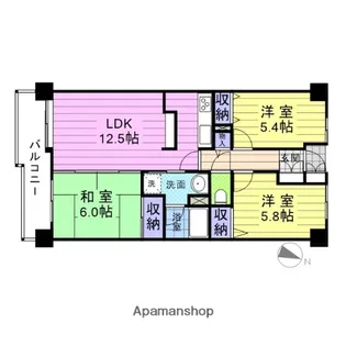 ロイヤルパレス中野栄【303号室】の間取り