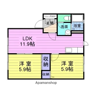 ディアコート多賀城E【2階】の間取り
