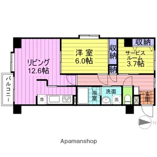 宮城県多賀城市高橋2丁目【マンション】の間取り