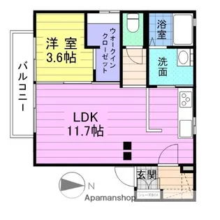 フォーレス赤坂B【1階】の間取り