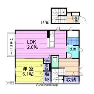 シャーメゾン・八幡・エンドーⅡ【2階】の間取り