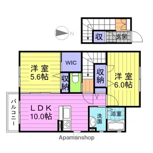 ラポール八幡【2階】の間取り