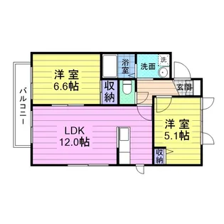 KMフラッツA【1階】の間取り