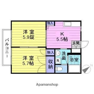 KMフラッツA【2階】の間取り