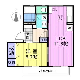 ヴィラ セラリー【202号室】の間取り