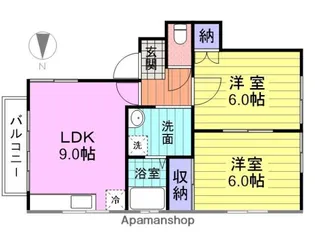 プリンスコート【203号室】の間取り