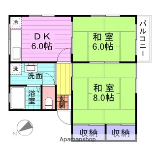 宮城県仙台市宮城野区高砂2丁目【アパート】の間取り