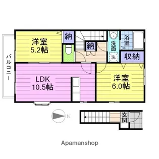 エブリーⅠ【2階】の間取り