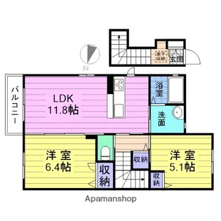 ソレアードⅡ【2階】の間取り