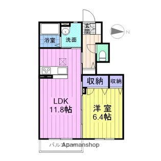 ソレアードⅡ【103号室】の間取り