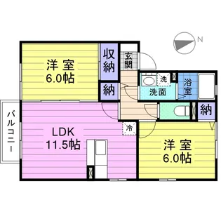 リジュールA【2階】の間取り